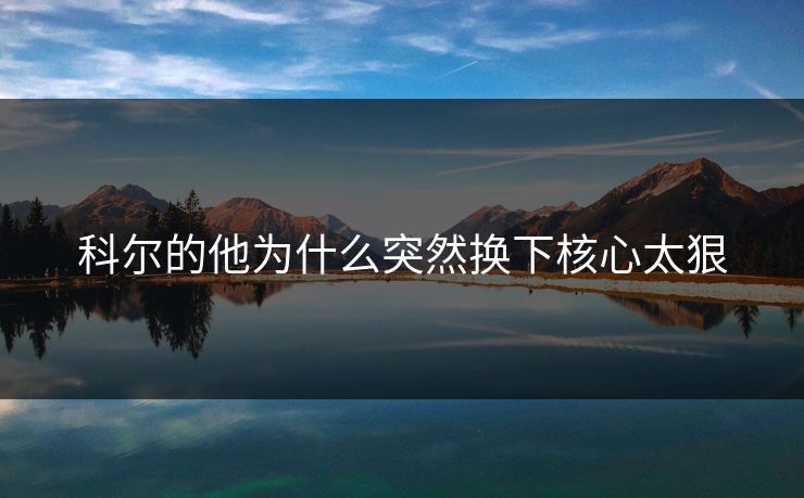 科尔的他为什么突然换下核心太狠